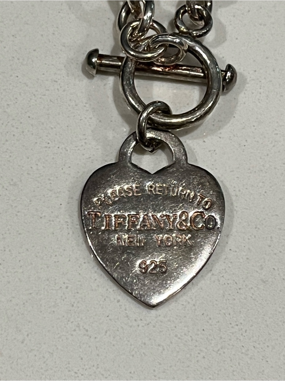Tiffany @ Co. sterling silver toggle bracelet heart charm - Picture 5 of 5